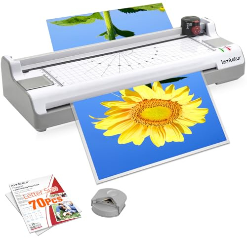 Laminator Machine 11X17 with 70Letter Size Laminating Sheets for A3/A4,13Inch Wide Thermal Hot&Cold 2Roller Lamination Laminated 3-5mil for Office Home School Teacher,with Paper Cutter,Corner Rounder
