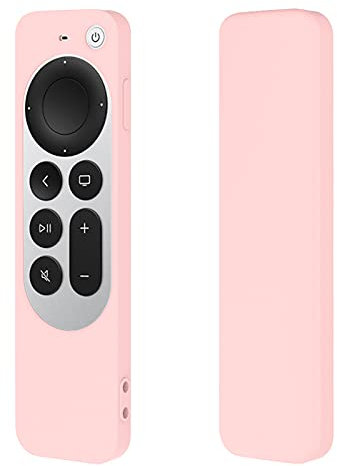 Bright Coque Silicone pour 2021 Apple TV 4K, Silicone Étui pour 2021 Apple TV 4K, Étui pour Siri Remote (Rose)