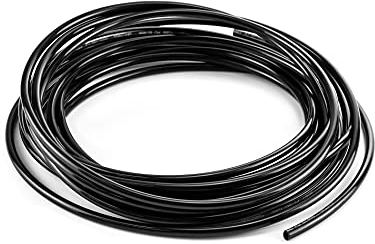 QWORK® Tubo Flessibile Aria in Poliuretano per Compressore, PU Tubo Pneumatico dell'Aria 6mm OD 4mm ID, 10 Metri, Nero
