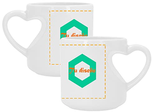 Tasse en forme de cœur personnalisée avec photo et texte | Cadeau original | Tasse personnalisée