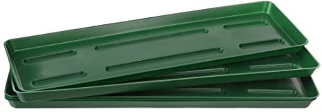 Home Garden Ornaments Plato Maceta Rectangular 56cm Verde Juego de 5 - Duradero Platos Macetas Plastico - Platos para Macetas para Exteriores e Interiores (56cm, Verde)