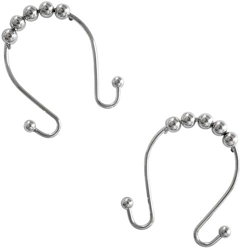 INSTYLE Omega Ganci per tenda da doccia, cromati, confezione da 12