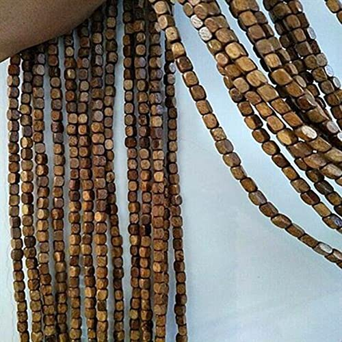 Sh000ad Dekorativer Türvorhang Holzperlenvorhang,Bambus Fadenvorhang Perlenvorhang,Holzperlen Vorhänge,Sichtschutz Für Türen Fenster Raumteiler Wohnzimmer Balkontür,Anpassbar (100 strands-100x220cm)