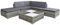 Hommdiy 6-TLG. Garten-Lounge-Set mit Auflagen Poly Rattan Sitzgruppe Lounge Gartenmöbel Set Grau