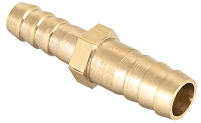 QUARKZMAN 10mm a 8mm Diámetro Recto Latón Espiga Manguera Montaje Reductor x 1uds Conector recto Adaptador para Manguera Conexión, Conector de Lengüeta de Latón [Dorado Tono]