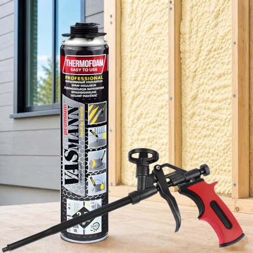 VASmann Sprühdämmung Universal – PU Dämmstoff als Dämmplatten Alternative für Innenwand, Außenwand, Rohrisolierung & Kellerdecke (60m2, 24)