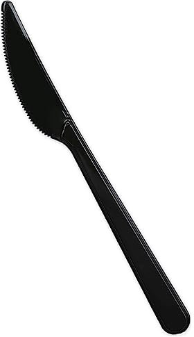 Inoverse 200 Stück Mehrweg Plastikmesser, Reusable Plastikbesteck, Mehrweg Plastik Messer, Premium Grillbesteck, Kunststoff Reisebesteck, Wiederverwendbar Party Besteck, Party Set Geschirr, Schwarz