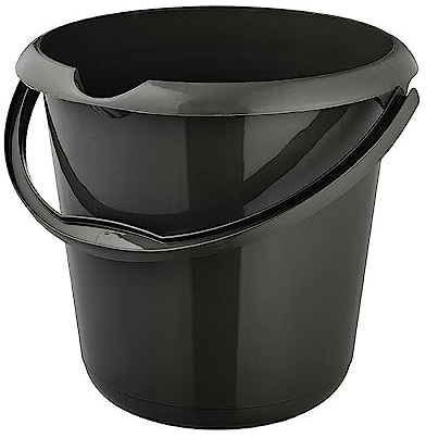 Mehrzweckeimer (Wasser oder Müll) mit integrierter Maßskala und ergonomischem Griff, 10 l, Mika, Graphit