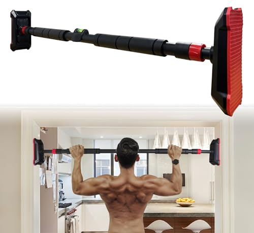 Kapler Klimmzugstange für Tür- und Türrahmen, verstellbare Pull Up Bar mit elastischer Verriegelung, 300kg Tragkraft, inklusive Nivellierinstrument und hoher Schaumschwamm für Komfort.