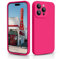 CALOOP Slim-Fit for iPhone 15 Pro Max Case,Skin Soft Liquid Silicone,Sturdy Hard Frame Shockproof Cover with Anti-Scratch Microfiber Lining,Full Protection for Screen and Lens,6.7 inch(Hot Pink)