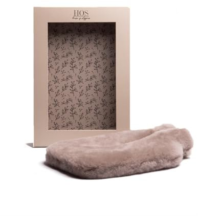 HOS Comfort Clara Faux Fur Sheepskin Cover With Hot Water Bottle and Gift Box Included Grey