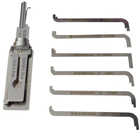 GFYWZ SS001 2 en 1 crochetage de Serrure et décodeur pour Serrure de Porte à Double rainure, Outils Professionnels de serrurier