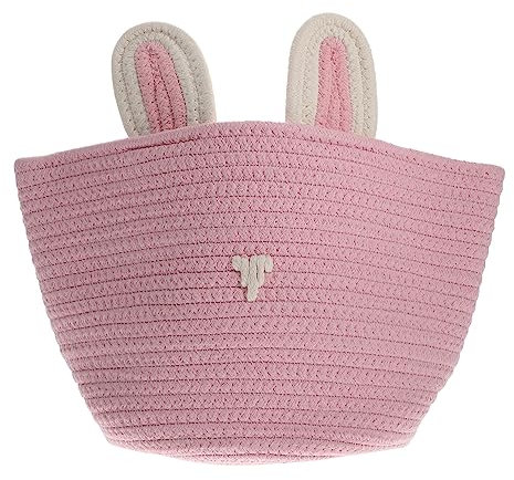 Toyvian Kaninchenkorb Aus Seil Korb Aus Baumwolle Kleiner Seilkorb Kleiner Aufbewahrungskorb Lagerplätze Schminkkorb Geflochtener Korb Für Die Babyparty Kind Baumwollseil Kasten Spielzeug