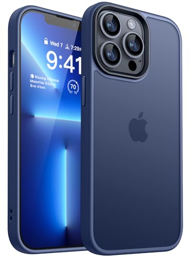 CANSHN Upgrade für iPhone 13 Pro Hülle [Militärschutz] Schutzhülle Samtige Touch Slim Matt Anti-Kratzen Dünne Handyhülle iPhone 13 Pro Case, Dunkelblau