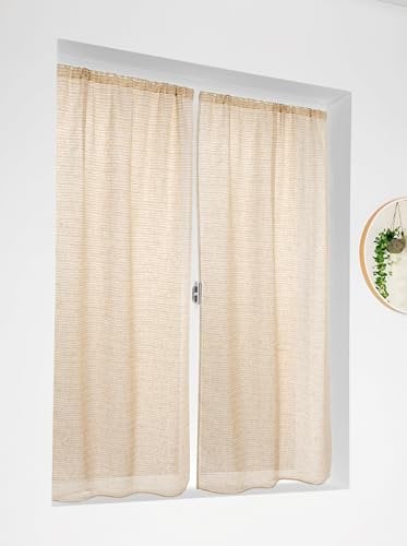 Linder Coppia di vetri Marcel Lino Giallo e Bianco in 55x120cm