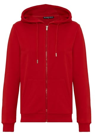 Redbridge Damen Premium Basic Kapuzenjacke Sweatjacke für Alltag und Freizeit Rot M