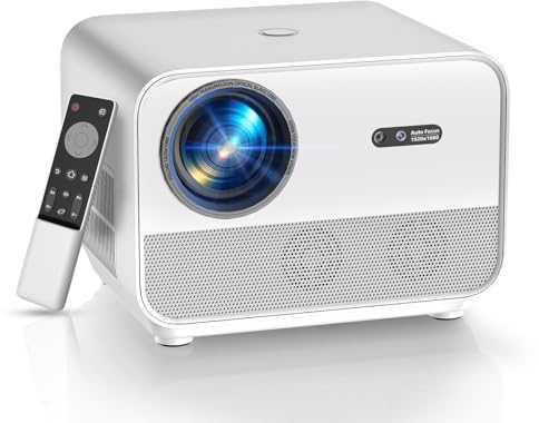 【Android TV & Auto Focus/Keystone】 Proyector WiFi Bluetooth, FunFlix A1 800 ANSI Full HD 1080P Proyector Soporte 4K, Zoom 50%, Antipolvo, Proyector Cine En Casa 300'' para iOS/Android/PS5/HDMI/PPT