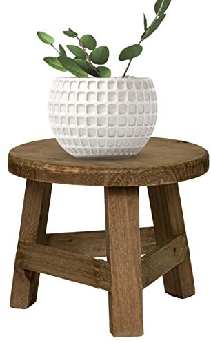 Quzente Soporte De Exhibición De Taburete, Soporte De Planta Vintage De Madera, Soporte De Planta Multiusos Plantas De Interior, Mesita De Noche De Dormitorio