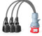DeWin Prise Adaptateur Camping, Adaptateur Secteur 16A 400V Prise vers 3x230V couplage 3x1.5mm² IP44 câble en Caoutchouc répartiteur Haute intensité