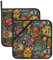 Wurton Topflappen im Zucker- und Totenkopf-Design, hitzebeständig, 20,3 x 20,3 cm, 20,3 x 20,3 cm, 2 Stück