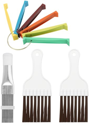 PATIKIL Air Conditioner Fin Comb, Stainless Steel Condenser Fin Straightener & FCR6 Fin Comb & Cleaning Brush AC Coil Cleaner Tool for AC Unit Radiator