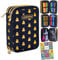 Goldkids - Federmäppchen 3 Fächer - Mäppchen für Mädchen und Jungen - Federmappe 3-Fach Federtasche Gefüllte Schüleretui 46-teilig - Schulmäppchen und Hausaufgabenheft - Teddybär Motiv