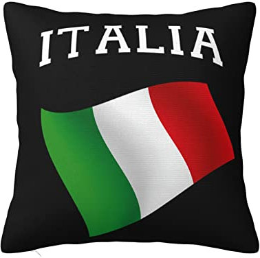 Zierkissen 45X45cm Italia Italien Italienische Flagge Dekokissen Bedruckt Kissen-Hülle Quadrat Kopfkissenbezug Für Bed, Terrasse, Sofa