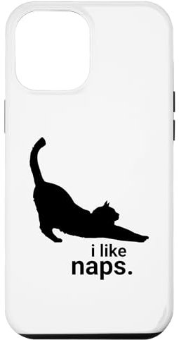 iPhone 12 Pro Max FUNNY CAT I Like Naps Cute Kitten Silhouette Case