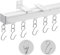 VEVOR Riel Divisor de Ambientes de Montaje en Techo o Pared para Cortinas con Ganchos y Herrajes, Riel Deslizante para Cortinas de 5,4 m, Blanco
