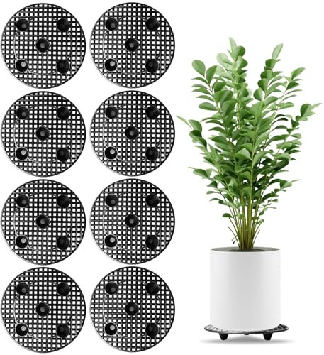 BORDEAG Topfpflanzenständer,8 Stück 30 CM Blumentopf Ständer Drainage Mesh,Topfuntersetzer Pflanzen,Blumentopfe Mesh Pads Für Deck Oder Terrasse,Garten Innen Und Außenbereich