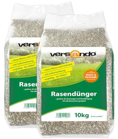 versando 20kg d'engrais gazon été jusqu'à 1000m²: repousse la mousse et les mauvaises herbes pour un gazon sain et bien vert Engrais d'été à effet immédiat - qualité Premium