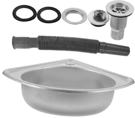 Alipis 1ensemble Évier De Camping-Car Acier Inoxydable Multifonctionnel Petit Évier Murale Coin pour Lavage De Légumes Et Vaisselle Installation Facile Design Compact Et Économie Espace