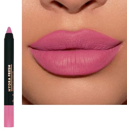Sakura Pink Lipstick, Matte Velvet Lip Balm Lip Liner 2 in 1, Rose Lip Tinted Long Lasting Waterproof Lipliner, High Pigmented Lipsticks Pencil Set, Non-stick Cup Gifts for Women