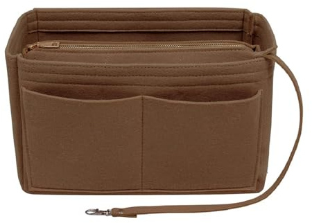 lumanothy Taschen Organizer Shopper, Handtaschen Organizer mit Multi-Pocket, Filz Tascheneinsatz für Tote Bags, Mommy bag, Einkaufstasche, Shopper, Braun, M