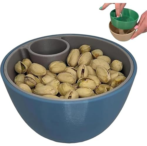 JJIAGOLD Zweikammer-Pistazien-Schüssel-Set mit Muschelaufbewahrungshalter - Premium Snack-Servierschale für Nüsse, Samen & Muscheln, stilvolle Tisch-Snackschale, platzsparend & leicht zu reinigen
