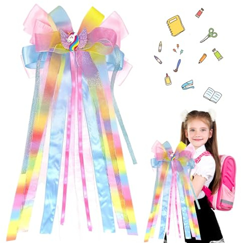 KEORHEZ Zuckertüten Schleife Schultüte Schleife 60×20cm Schleife Schultüte Mädchen Schultütenschleife Für Mädchen Junge Schulanfang Einschulung Deko