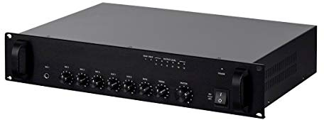 Monoprice Commercial Audio 60W 5ch 100/70V Mixer Amp with Microphone Priority (NO LOGO)