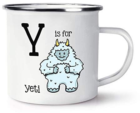 Letter Y is for Yeti Retro Enamel Mug Cup