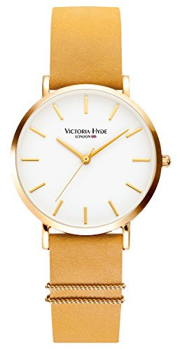 VICTORIA HYDE Armbanduhr Schlicht Damen Uhren Analog Quarz Damenuhr mit Silber Gold schwarz Lederarmband
