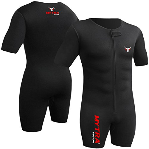 Mytra Fusion Sweat Suit Weight Loss Sliming Fitness Gym Exercise Training (M, Black)