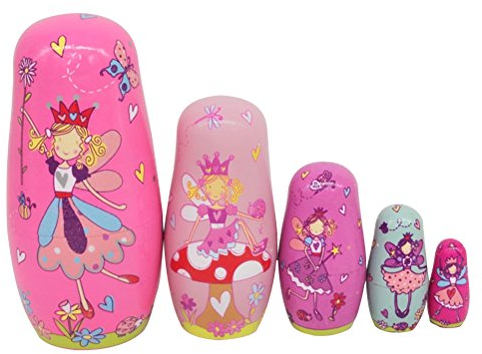 ULTNICE 6pcs russische Nesting Dolls Matroschka Holz Engel Stapeln Spielzeug Puppe