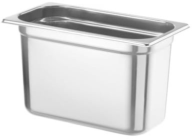 HENDI Gastronormbehälter, Temperaturbeständig von -40° bis 300°C, Heissluftöfen-Kühl- und Tiefkühlschränken-Chafing Dishes-Bain Marie, Stapelbar, 7,8L, GN 1/3, 325x176x(H)200mm, Edelstahl 18/10