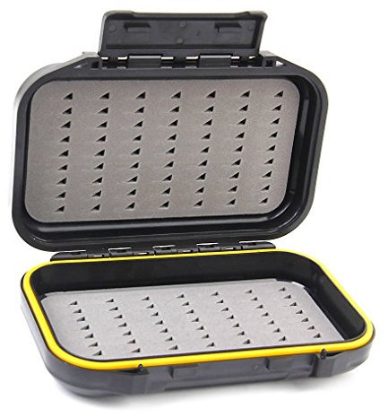 NewShot Waterproof Pocket Dual-Layer Fly Fishing Bait Storage Case Foam Insert Tackle Box