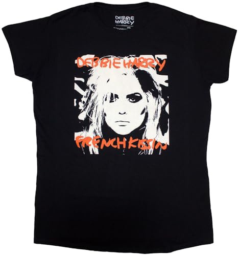 Debbie Harry T Shirt French Kissin Blondie Logo Official Womens Skinny Fit Black