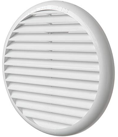 La Ventilazione TU160B Griglia di Ventilazione Tonda universale in Plastica con molle, Bianca, diametro 175 mm