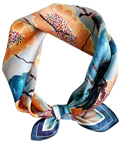 MEISEE Schal aus 100 % Maulbeerseide, klein, quadratisch, 53,3 x 53,3 cm, atmungsaktiv, leicht, für Damen, in Geschenkverpackung, 13, Small