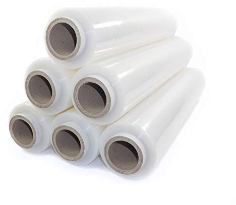 Netuno 6x transparente Stretchfolie 23my 500 mm 2,5 kg transparente Folie Polyethylen Folie Cast-Film transparent Plastikfolie Einpackfolie Umzugsfolie Verpackungsfolie Dehnfolie durchsichtig
