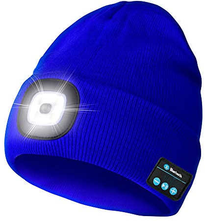 WEITOO Unisex Bluetooth Beanie Cap Light, Upgraded Musical Knitted Cap with Headphone and Built-in Stereo Speakers & Mic, Gifts for Men Women Dad