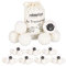 Relaxdays Boules de séchage XXL, Lot de 48, balles sèche-Linge, en Laine de Mouton, écologique, Set Pratique, Ø 7 cm, Blanc