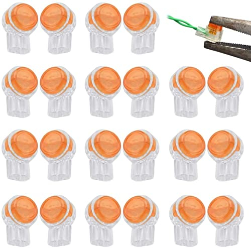 LATRAT 200 Stück UY Stecker K1 Anschluss UY-Anschluss Klemme Kabel, UY-Schnittstelle Klemme mit Dichtungsgel Fettfüllung, Klemme Kabel Verbinder für Telefonkabel Netzwerkkabel